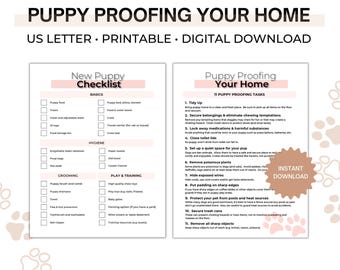 Puppy Proofing Guide, Puppy Potty Training Printable PDF