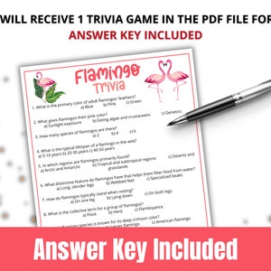 Flamingo Trivia Game, Printable Flamingo Game for Kids & Adults ...