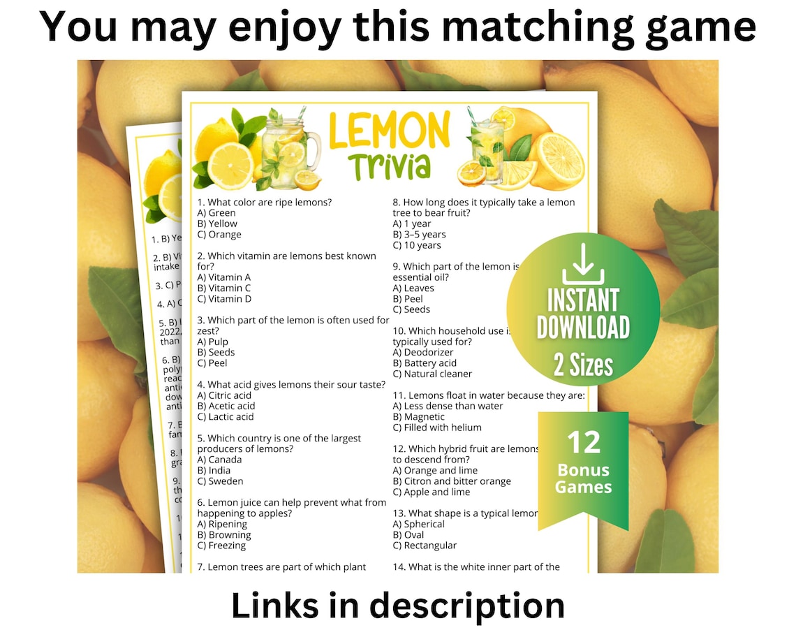 What's Your Lemonade Name Game WITH NAMETAGS + SIGN, Lemon First ...