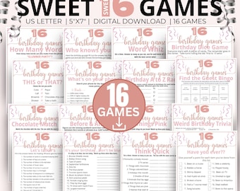 Sweet 16 Birthday Games, 16th Birthday Party Games, Born in 2009 Game Bundle, Sweet Sixteen Birthday Games, Teen Activities Printable Bundle