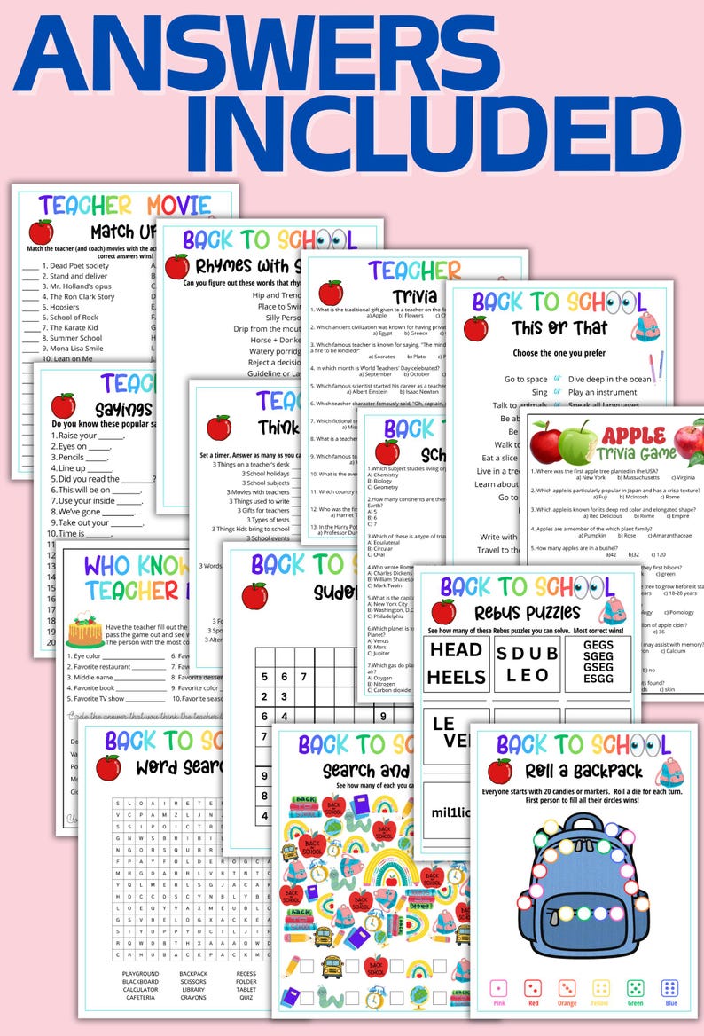 Back to School Games Bundle, Elementary School Games, First Day of School Icebreakers, First Day of School Activity, Middle School Games image 9