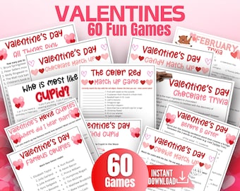 Valentine's Day Game Bundle, Rom Com Movie Quote Trivia Game,Galentine's Games,Office Party Quiz, Couples & Chocolate Trivia,February Trivia