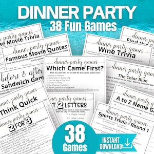 Paquete de juegos para cenas, juegos para romper el hielo en grupo, regalo de agradecimiento para el anfitrión, ideas para iniciar conversaciones, idea de juego para fiestas de trabajo