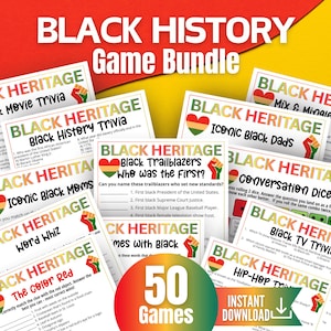Lot de jeux sur l'histoire des Noirs, Jeux du Mois du patrimoine des Noirs, Pionniers afro-américains, Culture noire emblématique, Culture noire pop Musique Films TV