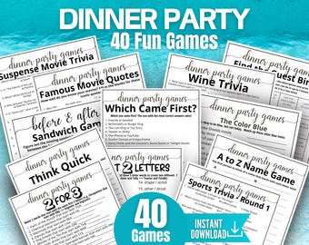 Paquete de juegos para cenas, juegos para romper el hielo en grupo, regalo de agradecimiento para el anfitrión, ideas para iniciar conversaciones, idea de juego para fiestas de trabajo
