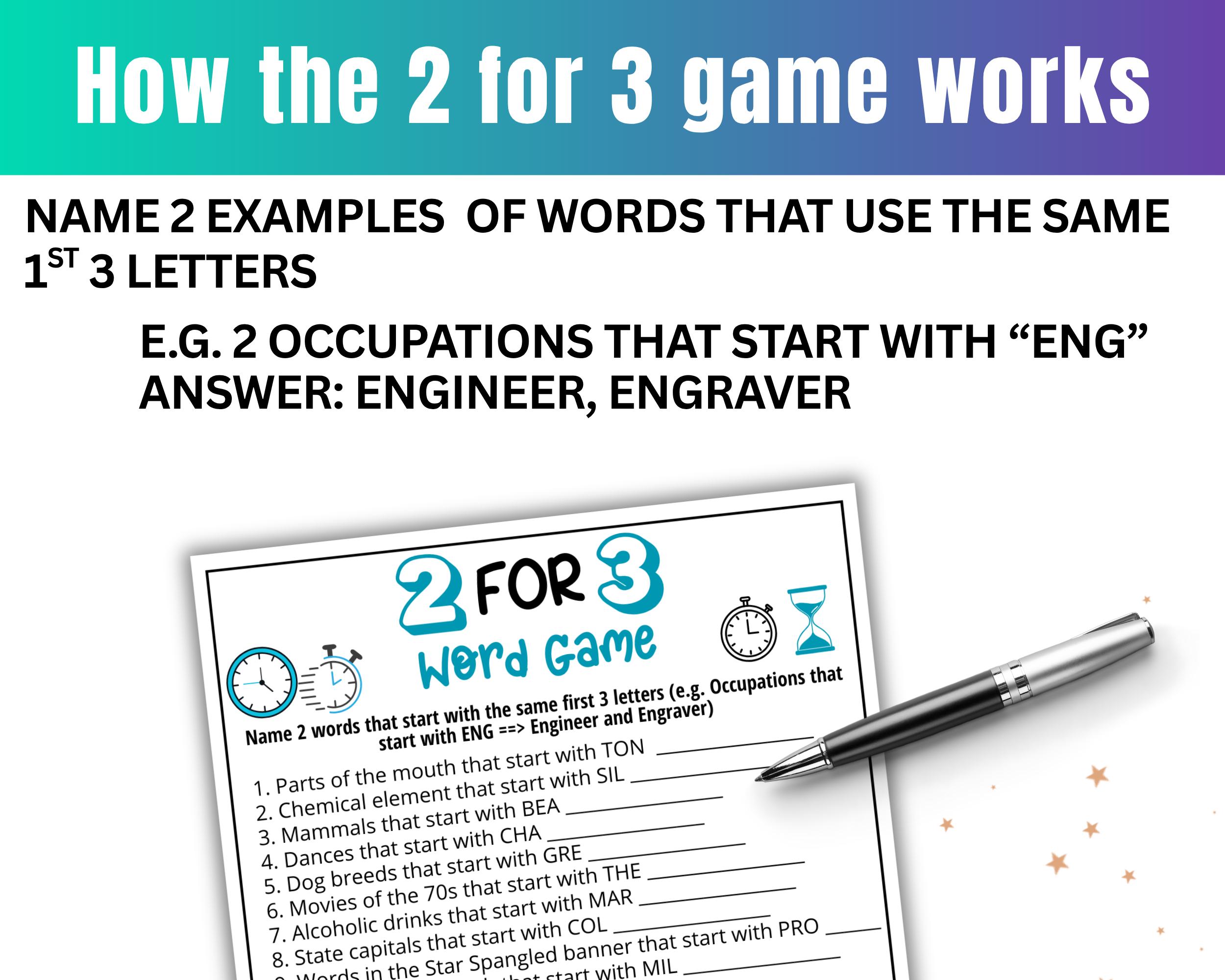 Pop Culture Trivia Game, First 3 Letters Word Quiz,printable Game for ...