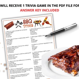 Barbecue Riddles BBQ Trivia Game, Printable Barbecue Game for Kids & Adults, BBQ Baby ...