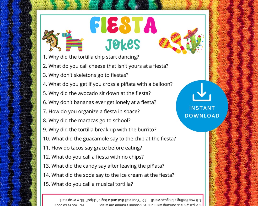 Fiesta Jokes for Kids, Mexican Taco Fiesta Games, Quinceañera Fiesta ...