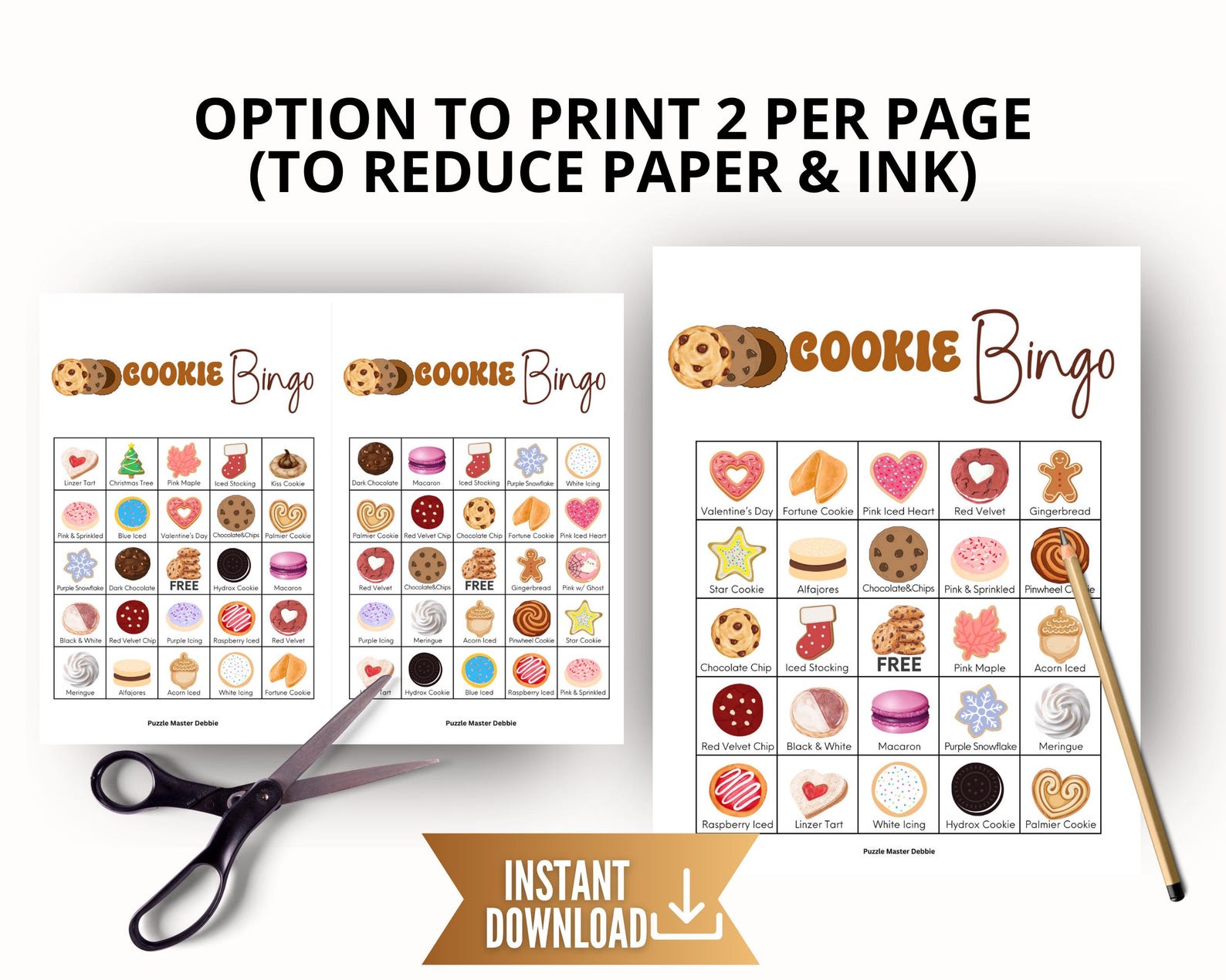 Cookie Raffle Cookie Bingo Game, Christmas Cookie Exchange Party Game, Cookie Baby ...