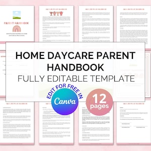Handboek voor ouders, bewerkbare sjabloon handboek kinderdagverblijf, beleid en procedure kinderopvang, binnenschoolse opvang, pdf-beleid handboek voorschoolse opvang