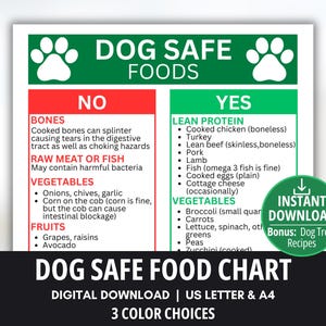 Dog Safe Food List, Safe &amp; Unsafe Food Chart for Puppies and Dogs ...
