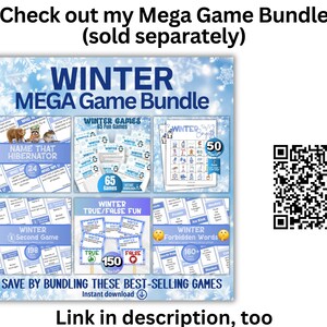 Winter Trivia Game Bundle, 65 Winter Solstice Holiday Games,Winter Party Game, Christmas Family Game,Wintertime Printable,Snow day activity image 13