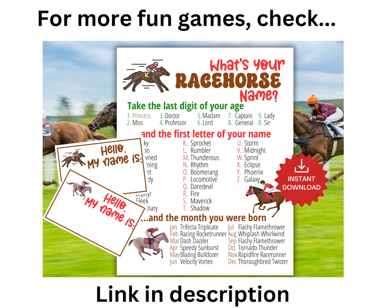 Horse Trivia Game, Printable Horse Trivia for Parties, Derby Party Game ...