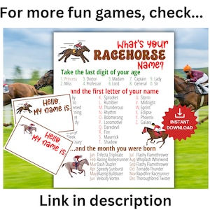 Horse Trivia Game, Printable Horse Trivia for Parties, Derby Party Game ...