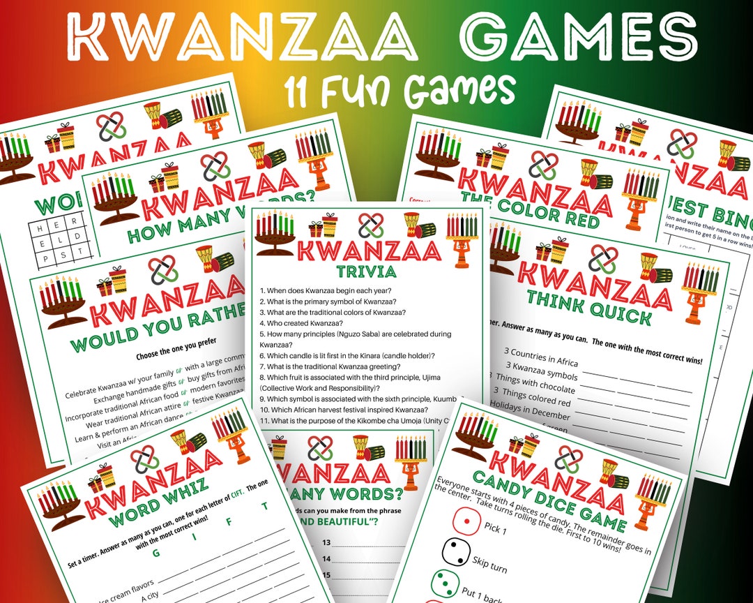 Kwanzaa Game Bundle, Kwanzaa Party Games, Kwanzaa Holiday Trivia