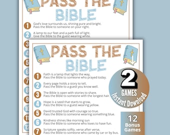Pass the Bible Games,Bible Gift Present Game for kids &adults,Fun Sunday School Bible Game,Women's Ministry Game,Christian Church Lesson BB1