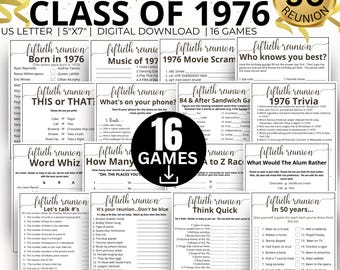 50th Reunion Party Games, Class of 1976 Game Bundle, 1976 Class Reunion Games, 50th Class reunion Games, High School Reunion,College Reunion