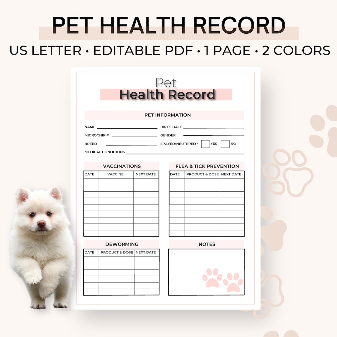 Pet Health Record Dog Breeder Forms Dog Owner Template Etsy Pet Health Record Dog Breeder Forms Dog Owner Template Etsy