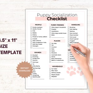 Puppy Socialization Checklist - Digital Download D001 - Etsy