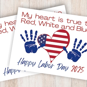 Impronta della mano per il Labor Day, Labor Day 2025, Arte dell'impronta della mano, Attività patriottica, Ricordo artigianale con l'impronta della mano, Ricordo per insegnanti e asili nido