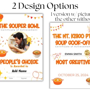 Editable Soup Cook-off Awards,fall Office Competition,winter Soup ...