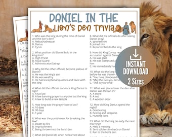 Daniel in the Lion's Den Trivia Game for Kids, Sunday School Bible Games,Old Testament Activity,Church Fundraiser Game,Homeschool Lesson BB1