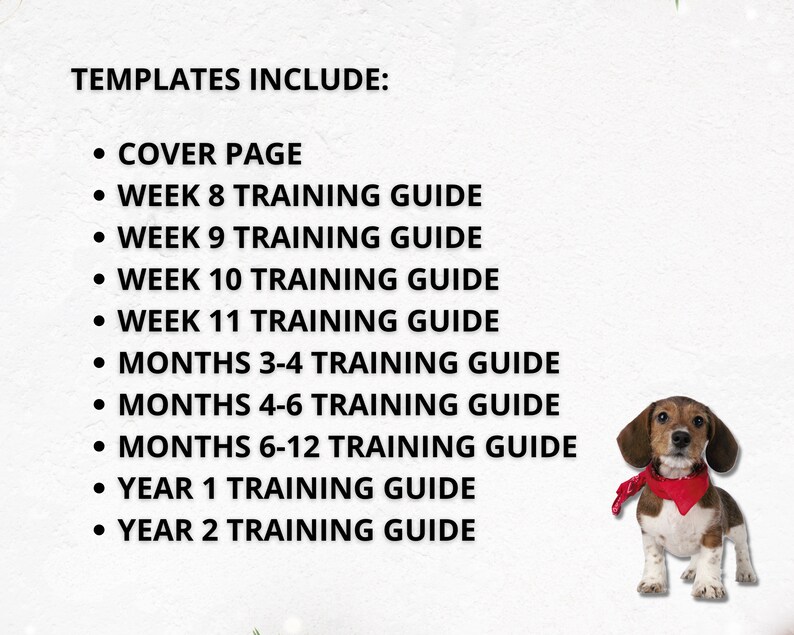 Dog Training Cheat Sheets Dog Training Handbook (Download Now) Etsy