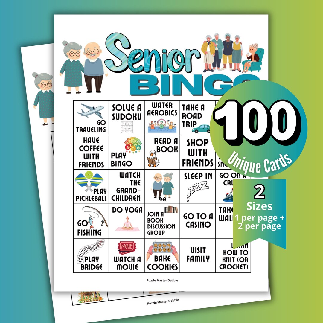 Senior Center Raffle Senior Bingo Game, Retirement Office Party Bingo, Senior Citizen Bingo ...