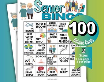 Senior Bingo Game, Retirement Office Party Bingo, Senior Citizen Bingo, Senior Center Games, Bingo Cards Night. Boomer Fundraiser Raffle