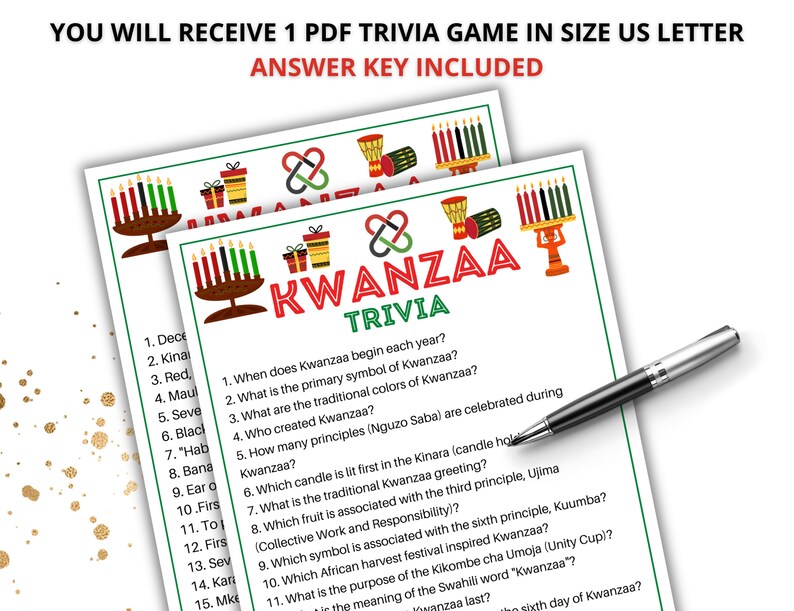 Kwanzaa Trivia Game, Kwanzaa Celebration Games, African American
