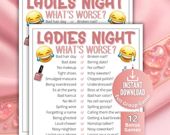 Ladies Night Out Game, Women's Which is Worse Icebreaker,Girls Night In Game, Women's Bonding Printable Game,Baby Shower Activity Birthday