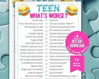 Teen Pop Culture Trivia Game, What's Worse Quiz,Hilarious Conversation Starter Game for Teens, Gen Z, Gen Alpha Tween Fun, Tech Culture Quiz
