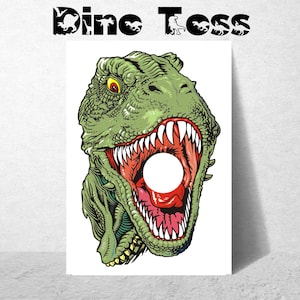 T-Rex Dino Toss Game. Feed the T-Rex,Dinosaur Birthday Party,Dinosaur Party,T-Rex theme,outdoor birthday,Printable Prehistoric Bean Bag Toss