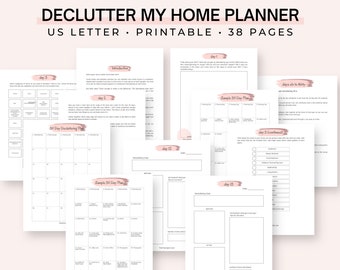 Declutter Planner, Declutter Checklist, Organize Your Life, Best Selling Declutter Challenge - Printable PDF