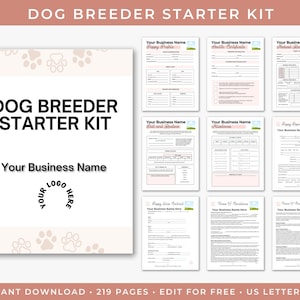 Editable Puppy Breeder Starter Kit Templates, Dog Training Handbook for Breeders, Puppy Breeder Forms, Canva Templates for dog businesses image 2