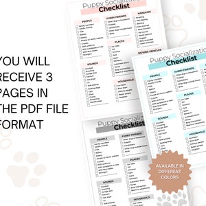 Puppy Socialization Checklist - Digital Download D001 - Etsy