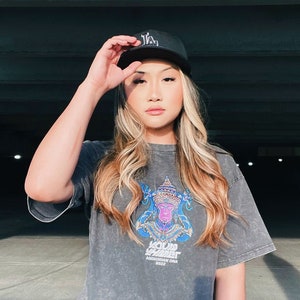 Tee-shirt angkorien délavé à la neige - Chemise cambodgienne - Streetwear japonais - Cadeau cambodgien - Chemise khmère - Streetwear asiatique - Mode cambodgienne