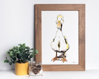 A3 Duck Print, Animal Art Print, Duck Art Print, Duck Art, Giclee Print, Nursery Art