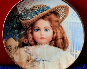 Franklin Mint "The Antique Doll" Collector Plate: 24K Gold Rim, Limited Edition