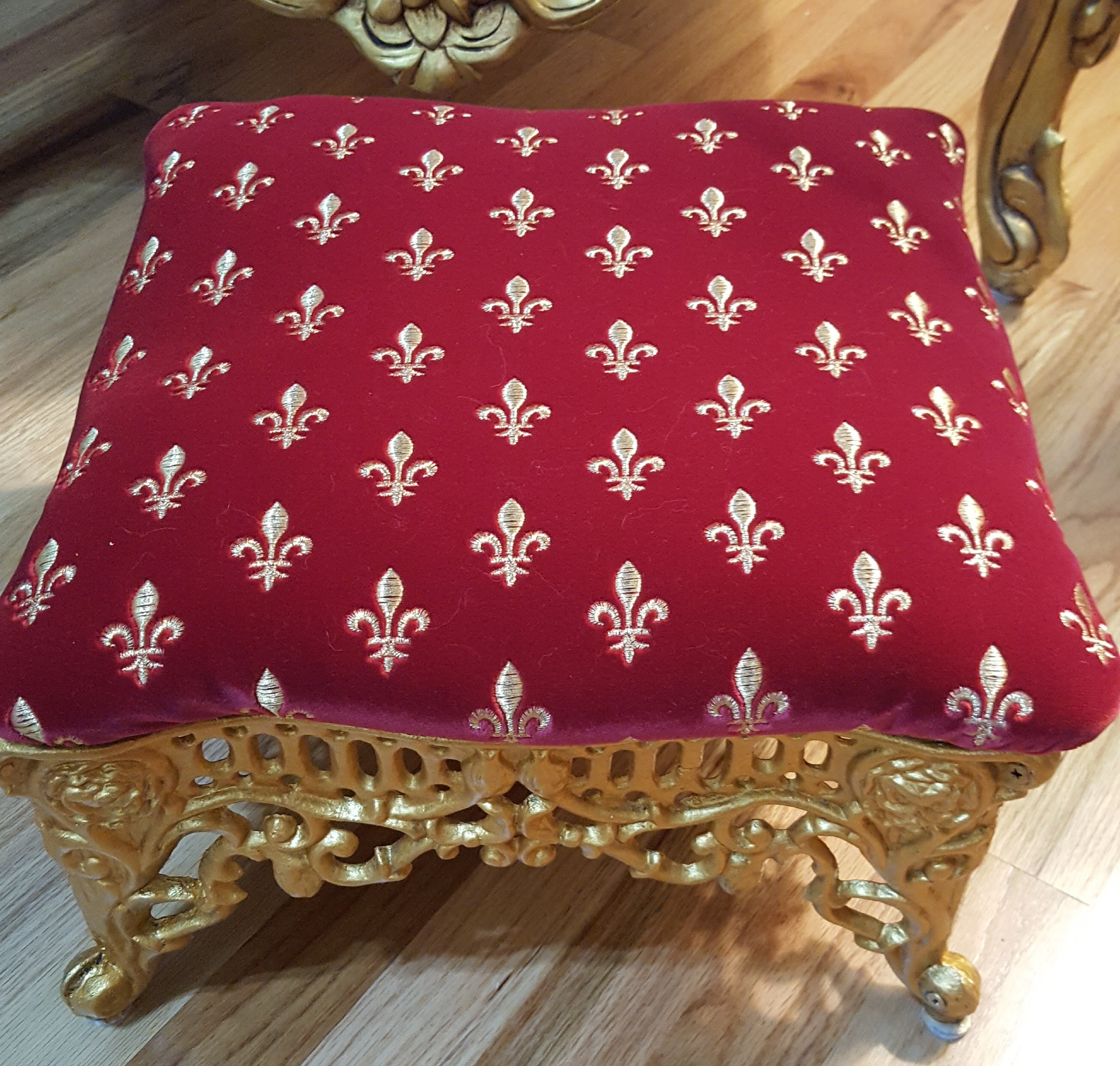 Fleur De Lis Fabric Velvet Embroidered Gold Multiple Etsy