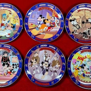 Platos de colección de porcelana de Mickey y Minnie: edición limitada de Bradford Exchange