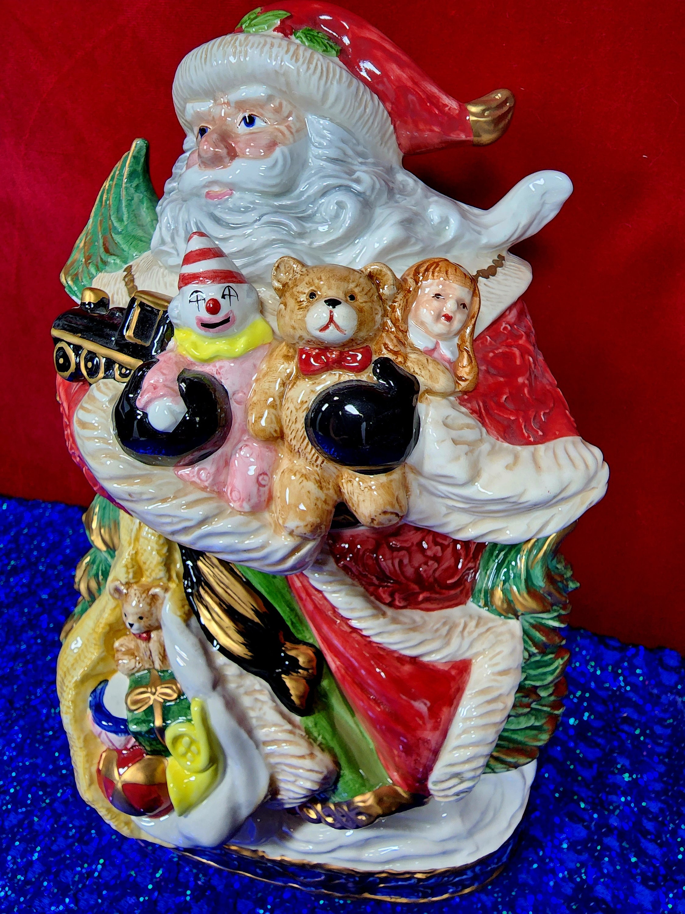 Fitz & Floyd Renaissance Santa Cookie Jar: 1994 Vintage Christmas