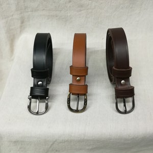 Ceinture artisanale en cuir , ceinture française, ceinture 2.5 cm, ceinture en cuir image 1