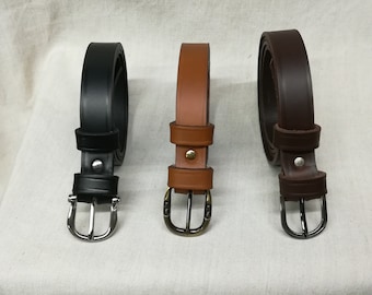 Ceinture artisanale en cuir , ceinture française, ceinture 2.5 cm, ceinture en cuir