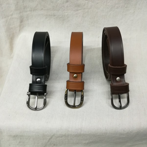 Ceinture artisanale en cuir , ceinture française, ceinture 2.5 cm, ceinture en cuir