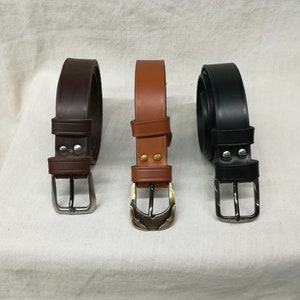 Ceinture artisanale en cuir , ceinture française, ceinture 3 cm, ceinture en cuir image 2