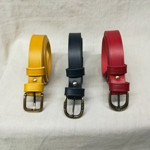 Ceinture artisanale en cuir , ceinture française, ceinture 2.5 cm, ceinture en cuir image 2