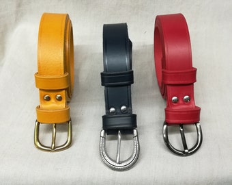 Ceinture artisanale en cuir , ceinture française, ceinture 3 cm, ceinture en cuir