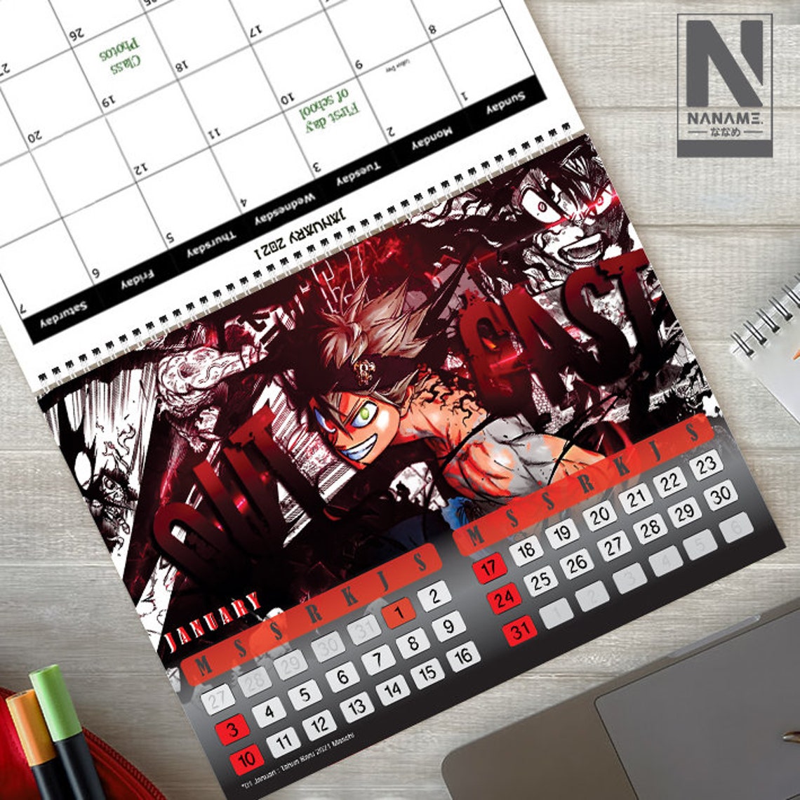 2022 Calendar Anime Japan With Date Planner Etsy