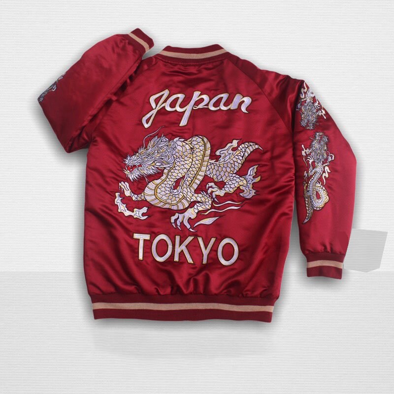 Sukajan Japan Dragon Tokyo Varsity Jacket Japanese Street Style ...